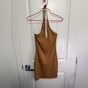 Wild Fable Elegant Tan Halter Dress in size S